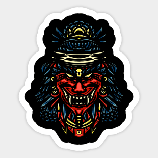 Oni Mask Japanese Evil Samurai Sticker